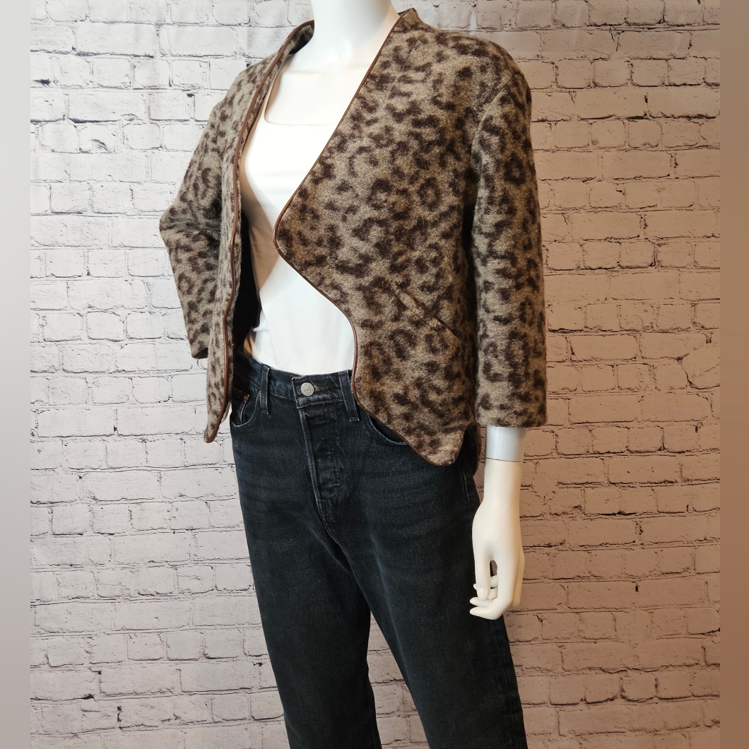 Thakoon Addition Animal Print Wool Evening Jacket Size 6